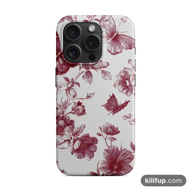 Kırmızı Kelebek Telefon Kılıfı – iPhone ve Samsung model seçenekli