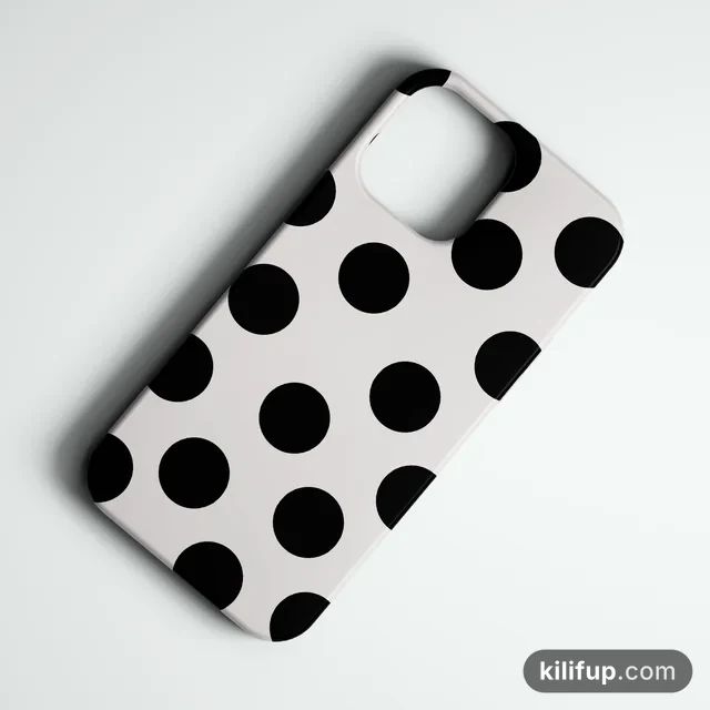 Bold Polka Beyaz Telefon Kılıfı – iPhone ve Samsung model seçenekli