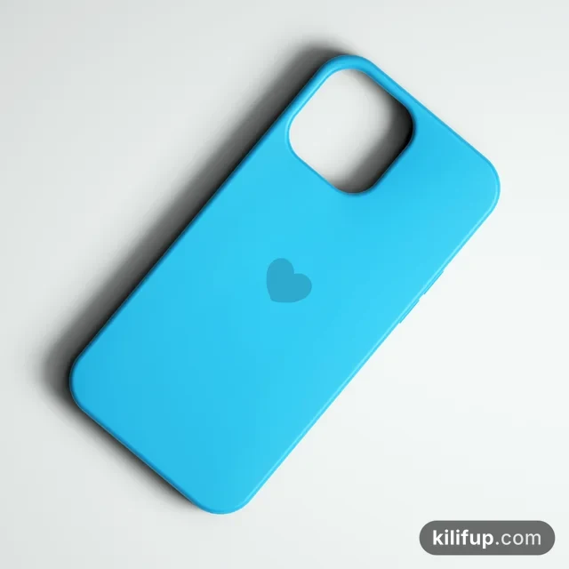 Heart Logo Mavi Telefon Kılıfı – iPhone ve Samsung model seçenekli