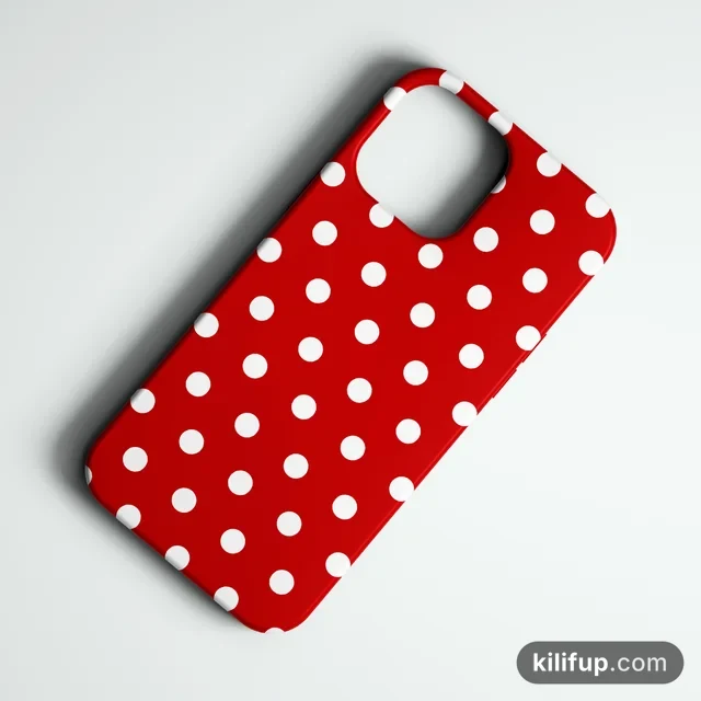 Classic Polka Kırmızı Telefon Kılıfı