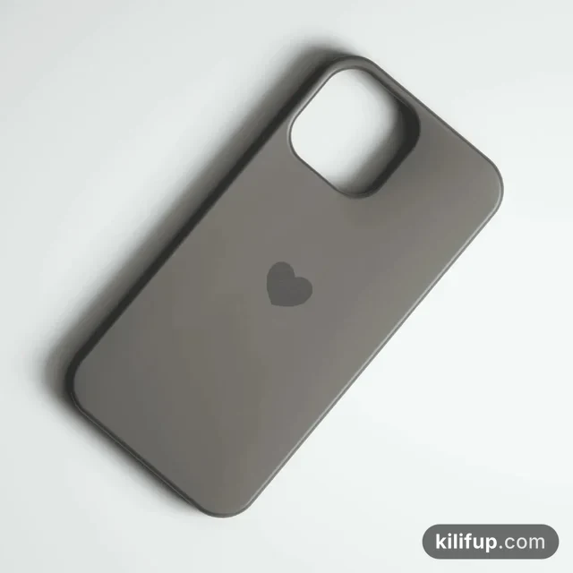 Heart Logo Gri Telefon Kılıfı – iPhone ve Samsung model seçenekli