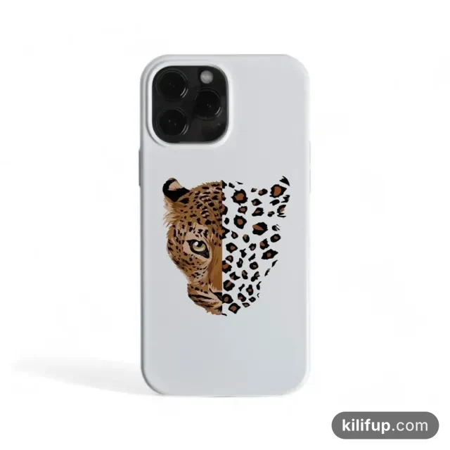 Baby Leopard Beyaz Telefon Kılıfı – iPhone ve Samsung model seçenekli