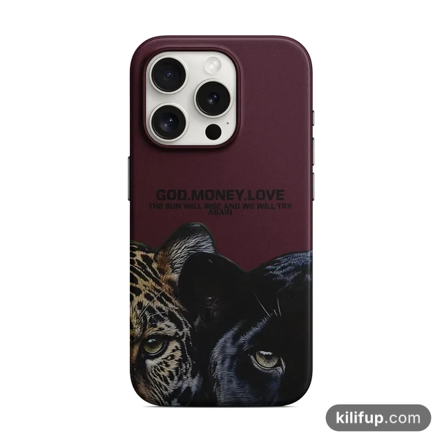 God Money Love Leopar Telefon Kılıfı – iPhone ve Samsung model seçenekli