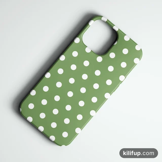 Classic Polka Yeşil Telefon Kılıfı