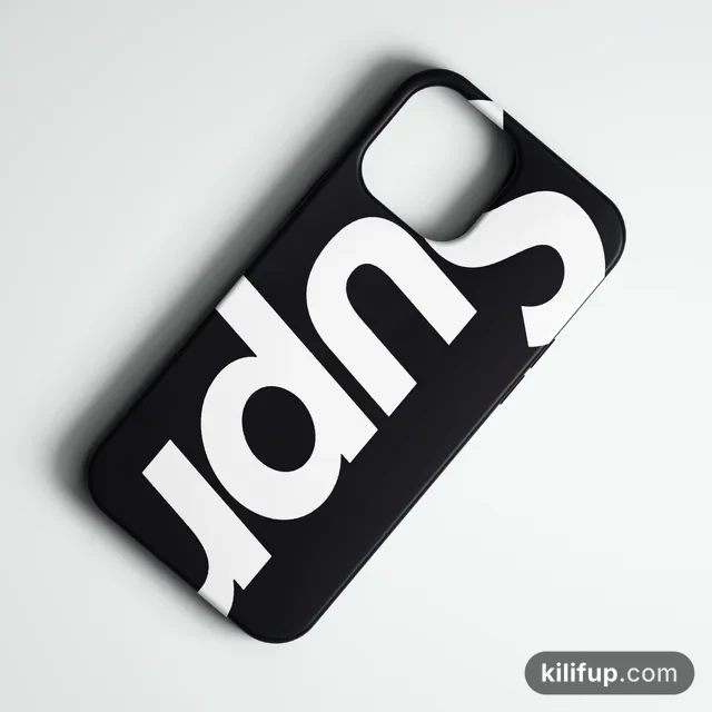 Supreme Siyah Büyük Logo Telefon Kılıfı – iPhone ve Samsung model seçenekli