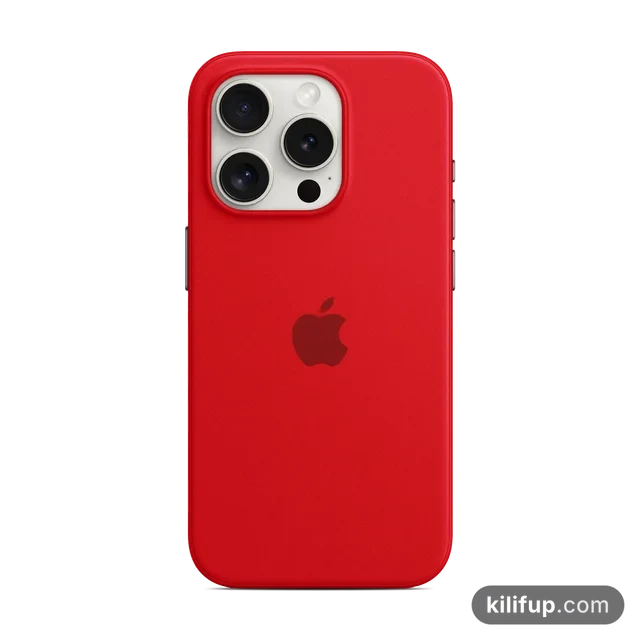 Düz Renk Logolu Kırmızı Telefon Kılıfı – iPhone ve Samsung model seçenekli
