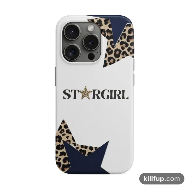 Stargirl Leoparlı Beyaz Telefon Kılıfı – iPhone ve Samsung model seçenekli