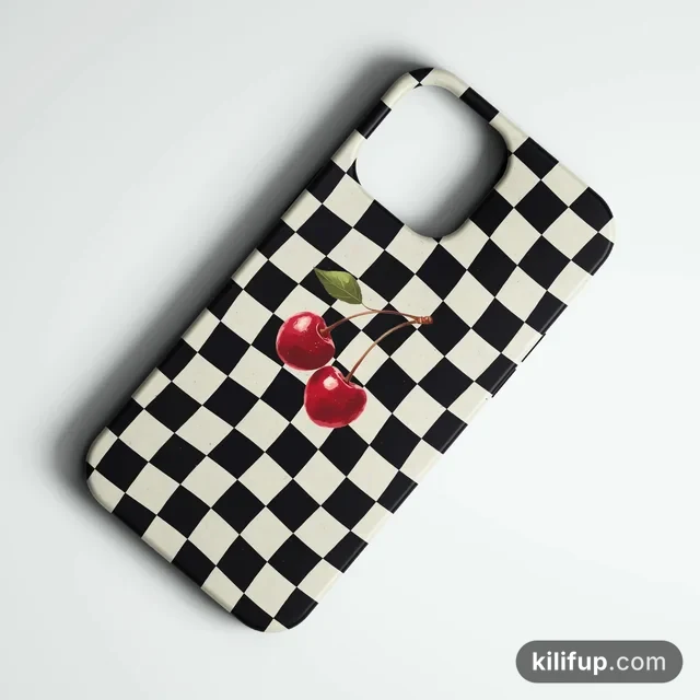 Cherry Noir Telefon Kılıfı – iPhone ve Samsung model seçenekli