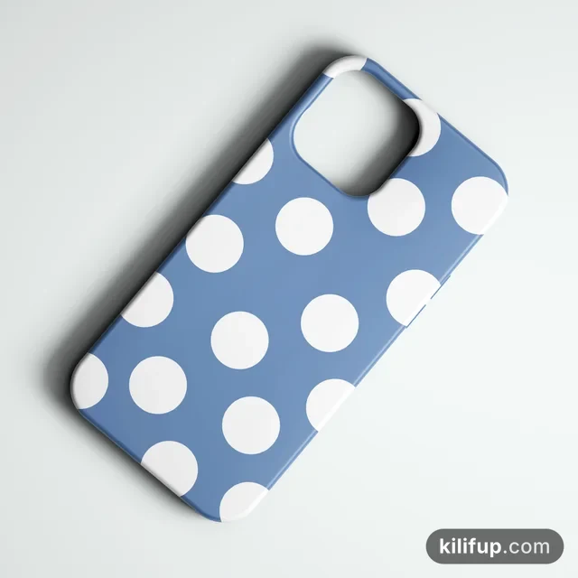 Bold Polka Mavi Telefon Kılıfı – iPhone ve Samsung model seçenekli