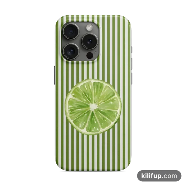 Çizgili Lime Koyu Yeşil Telefon Kılıfı