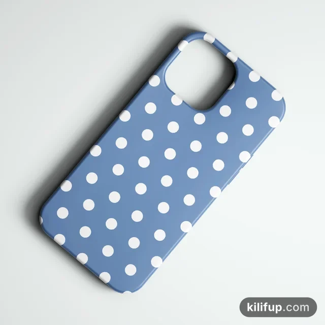 Classic Polka Bebe Mavisi Telefon Kılıfı