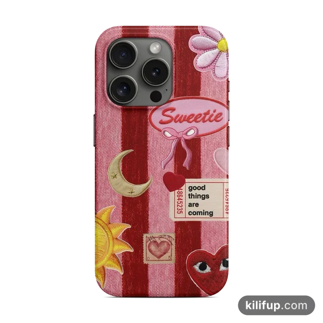 Çizgili Sweetie Telefon Kılıfı