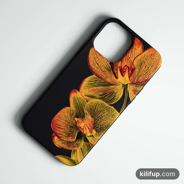 Orange Orchid Telefon Kılıfı – iPhone ve Samsung model seçenekli