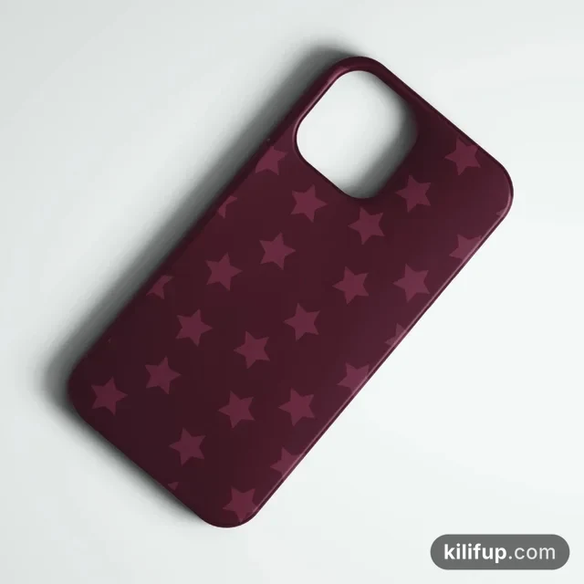 Stars Bordo Telefon Kılıfı – iPhone ve Samsung model seçenekli