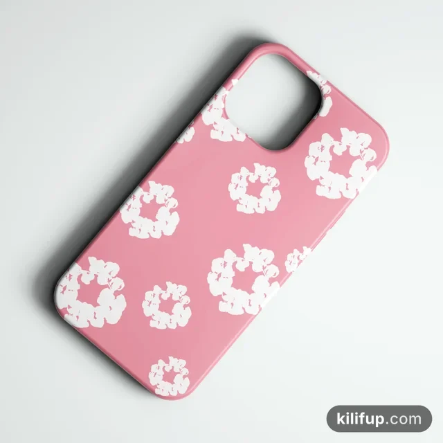Denim Tears Pembe Telefon Kılıfı – iPhone ve Samsung model seçenekli