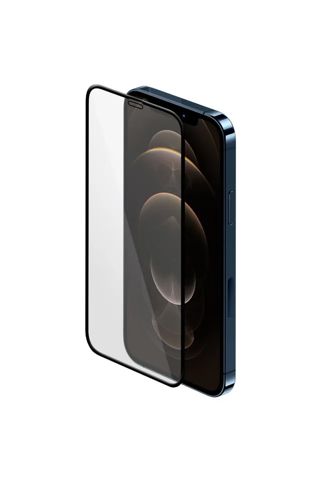 Iphone 12 PRO MAX Tam Kaplayan Ekran Koruyucu - Darbe Emici Temperli Kırılmaz Cam - Extra İnce