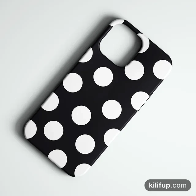 Bold Polka Siyah Telefon Kılıfı