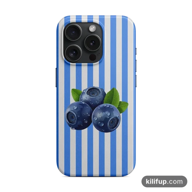 Çizgili Yaban Mersini Telefon Kılıfı