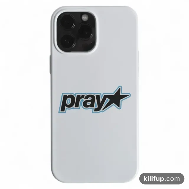 Pray Star Beyaz Telefon Kılıfı – iPhone ve Samsung model seçenekli