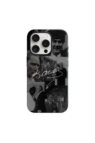 iPhone Atatürk Desenli İçi Kadife Premium Kalite Telefon Kılıfı – Tasarım 03