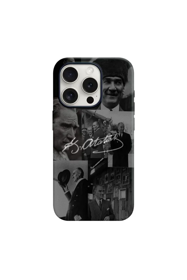 iPhone Atatürk Desenli İçi Kadife Premium Kalite Telefon Kılıfı – Tasarım 03