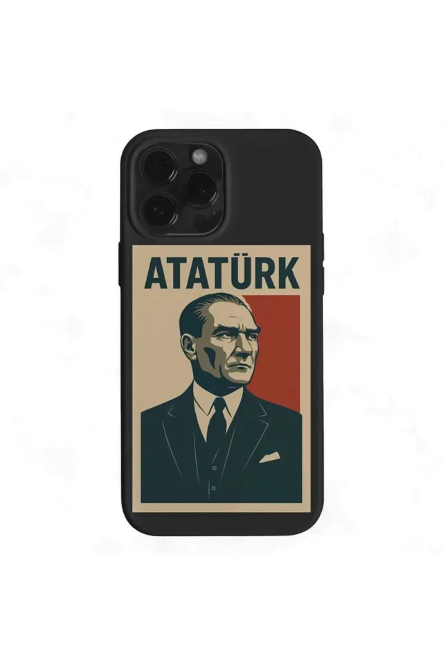 iPhone Atatürk Desenli İçi Kadife Premium Kalite Telefon Kılıfı – Tasarım 04