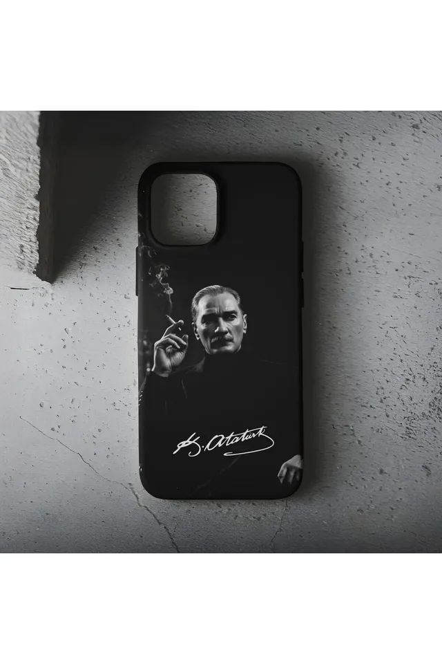 iPhone Atatürk Desenli İçi Kadife Premium Kalite Telefon Kılıfı – Tasarım 02