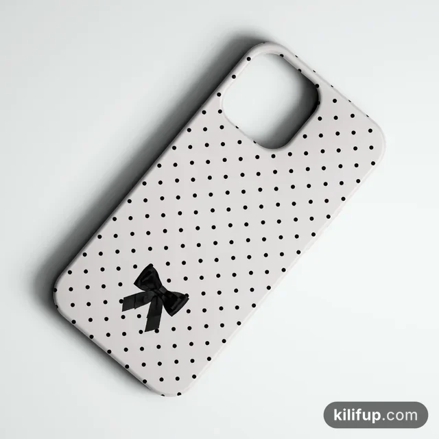 Black Satin Bow Telefon Kılıfı – iPhone ve Samsung model seçenekli