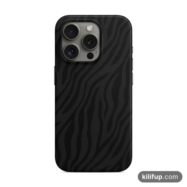 Zebra Siyah Zemin Telefon Kılıfı – iPhone ve Samsung model seçenekli