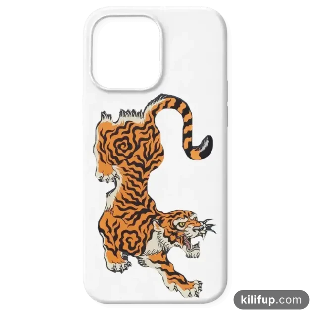 Tigre Beyaz Telefon Kılıfı – iPhone ve Samsung model seçenekli