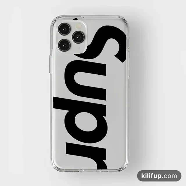 Supreme Siyah Yazılı Şeffaf Telefon Kılıfı – iPhone ve Samsung model seçenekli