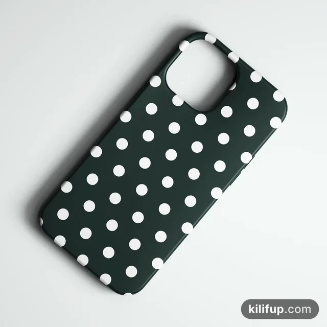 Classic Polka Koyu Yeşil Telefon Kılıfı