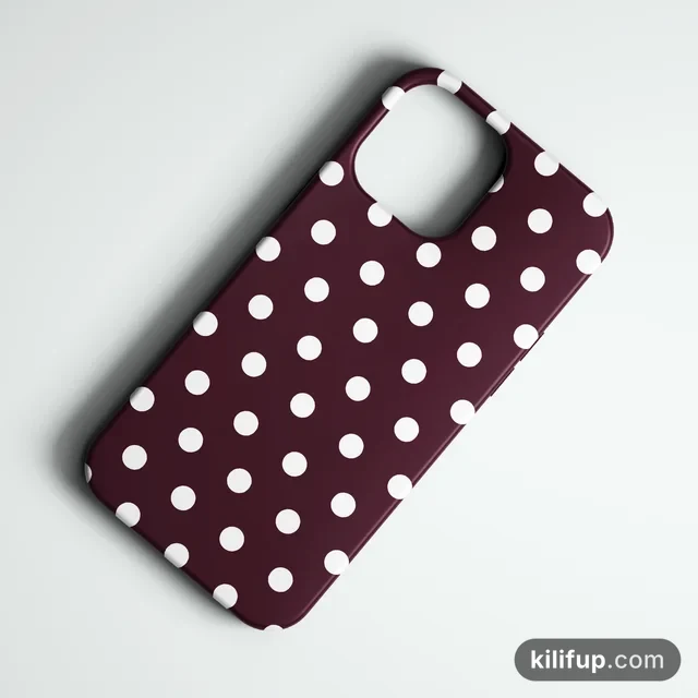 Classic Polka Bordo Telefon Kılıfı
