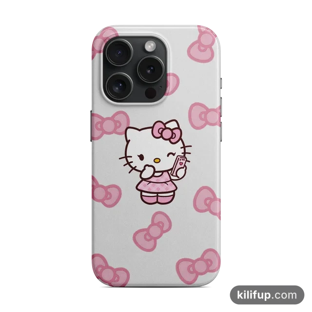 Kurdeleli Hello Kitty Telefon Kılıfı – iPhone ve Samsung model seçenekli