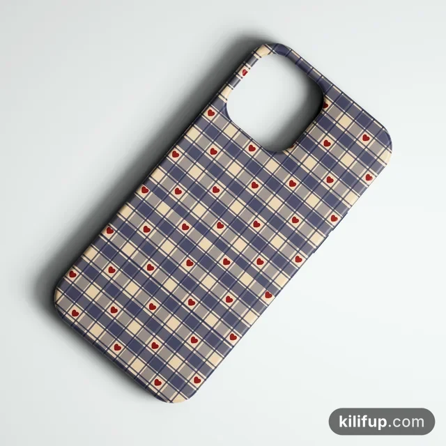 Plaid Love Telefon Kılıfı – iPhone ve Samsung model seçenekli