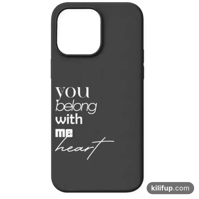 You Belong With Me Heart Siyah Sevgili Kılıfı – iPhone ve Samsung model seçenekli