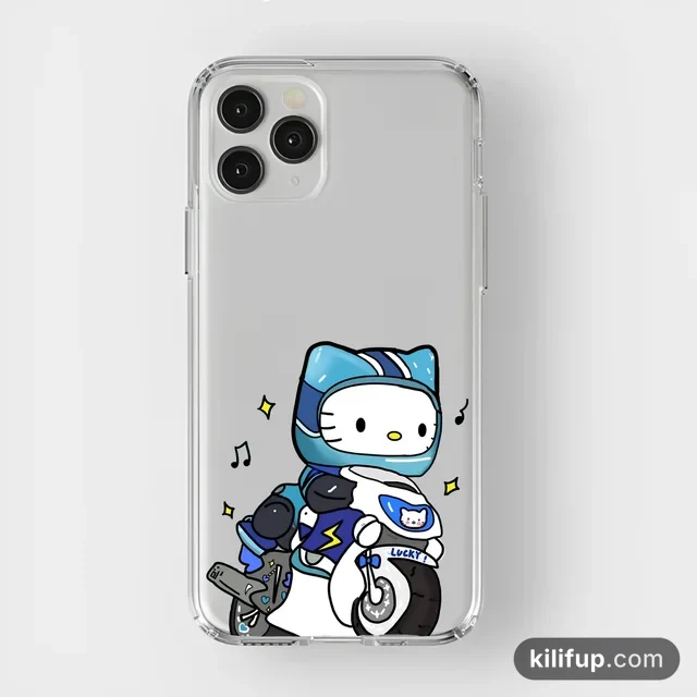 Hello Kitty Couple Mavi Telefon Kılıfı