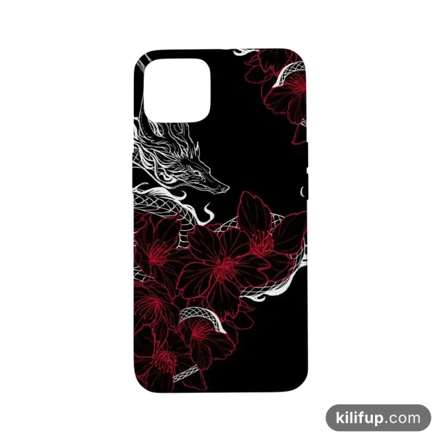 Dragon Flowers Telefon Kılıfı – iPhone ve Samsung model seçenekli