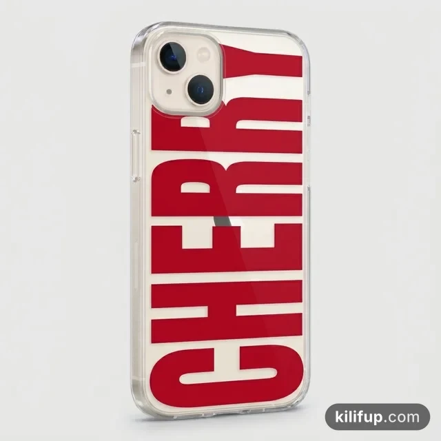 Cherry Şeffaf Yazılı Kılıf