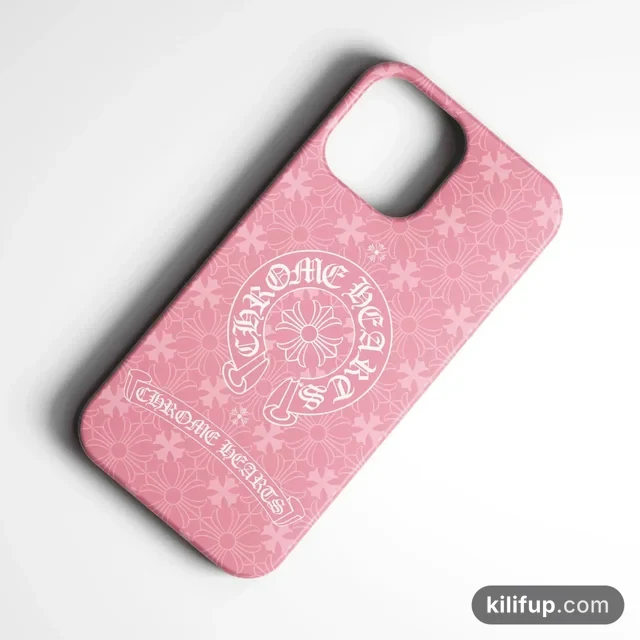 Chrome Hearts Pembe Telefon Kılıfı