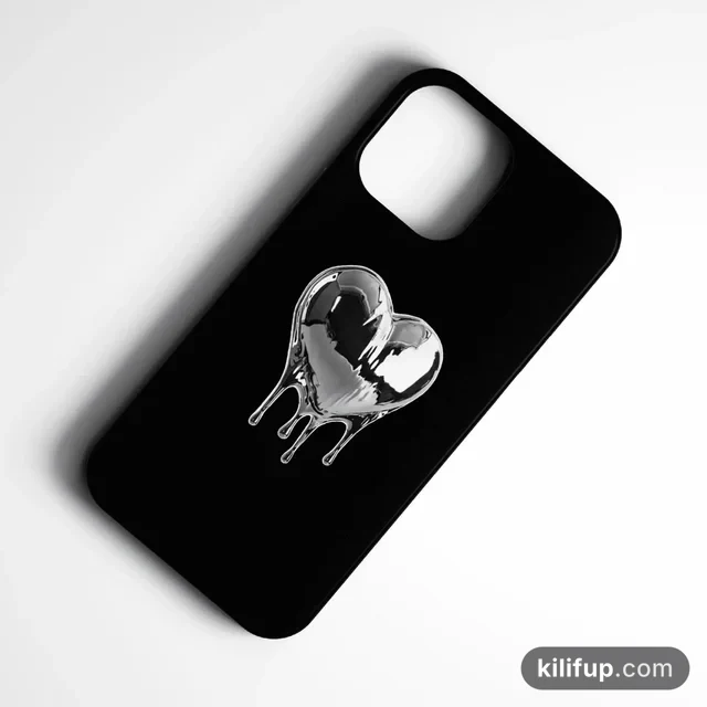 Silver Heart Telefon Kılıfı – iPhone ve Samsung model seçenekli