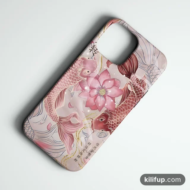 Koi Lotus Telefon Kılıfı – iPhone ve Samsung model seçenekli