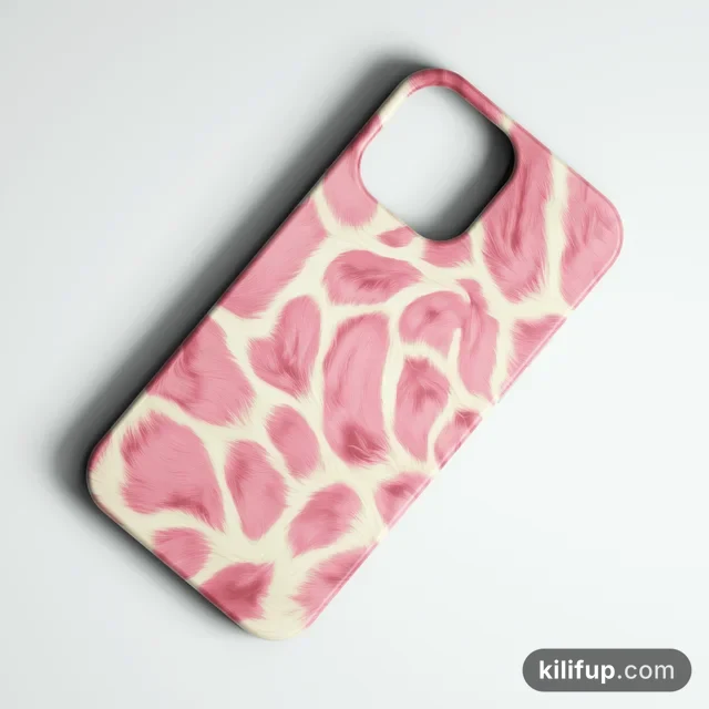 Pink Faux Fur Telefon Kılıfı – iPhone ve Samsung model seçenekli