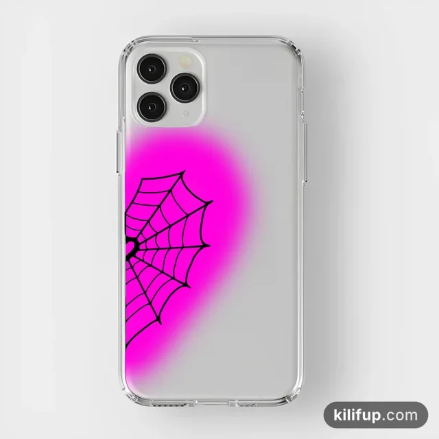 Spider Heart Couple Pembe Telefon Kılıfı – iPhone ve Samsung model seçenekli