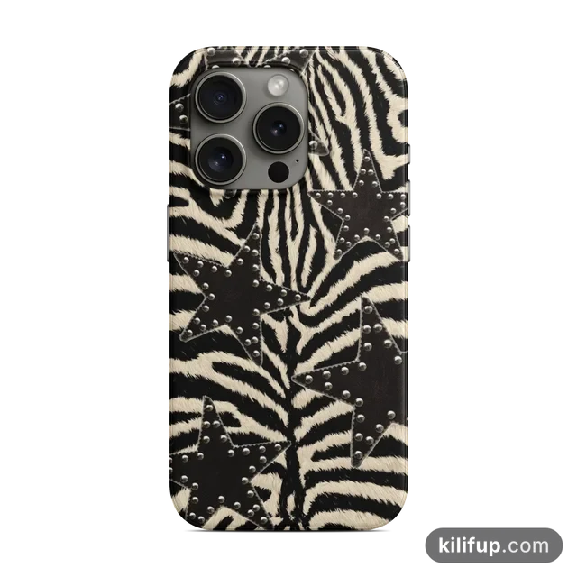 Yıldızlı Zebra Telefon Kılıfı – iPhone ve Samsung model seçenekli