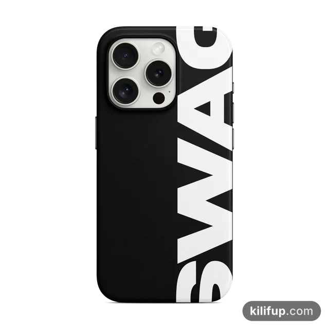 Swag Büyük Yazılı Siyah Telefon Kılıfı – iPhone ve Samsung model seçenekli
