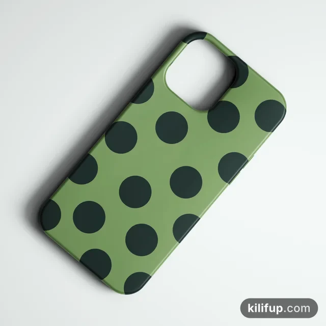 Bold Polka Yeşil Telefon Kılıfı – iPhone ve Samsung model seçenekli