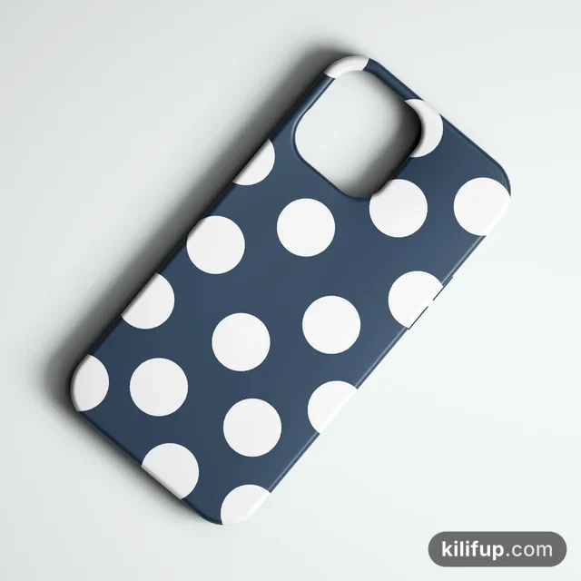 Bold Polka Lacivert Telefon Kılıfı