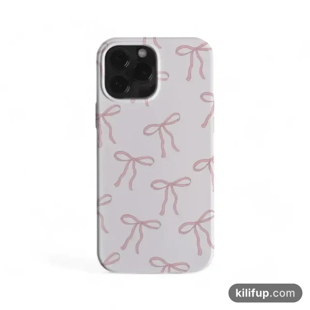 Ribbon Beyaz Telefon Kılıfı Model 2 – iPhone ve Samsung model seçenekli