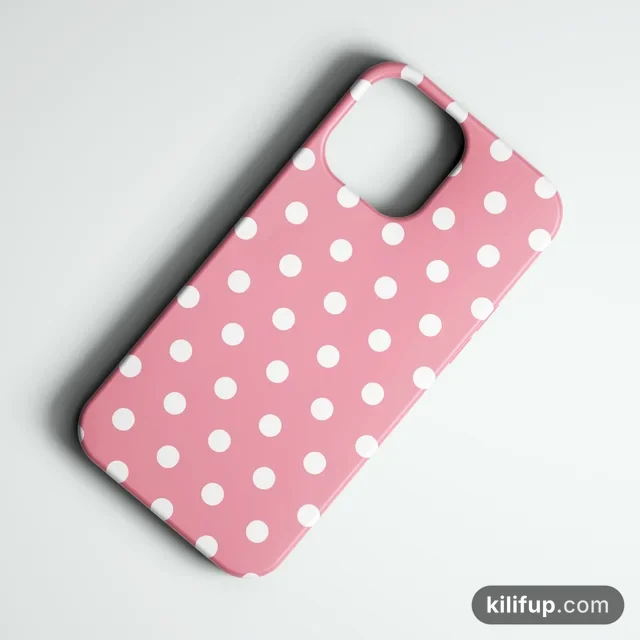 Classic Polka Pembe Telefon Kılıfı
